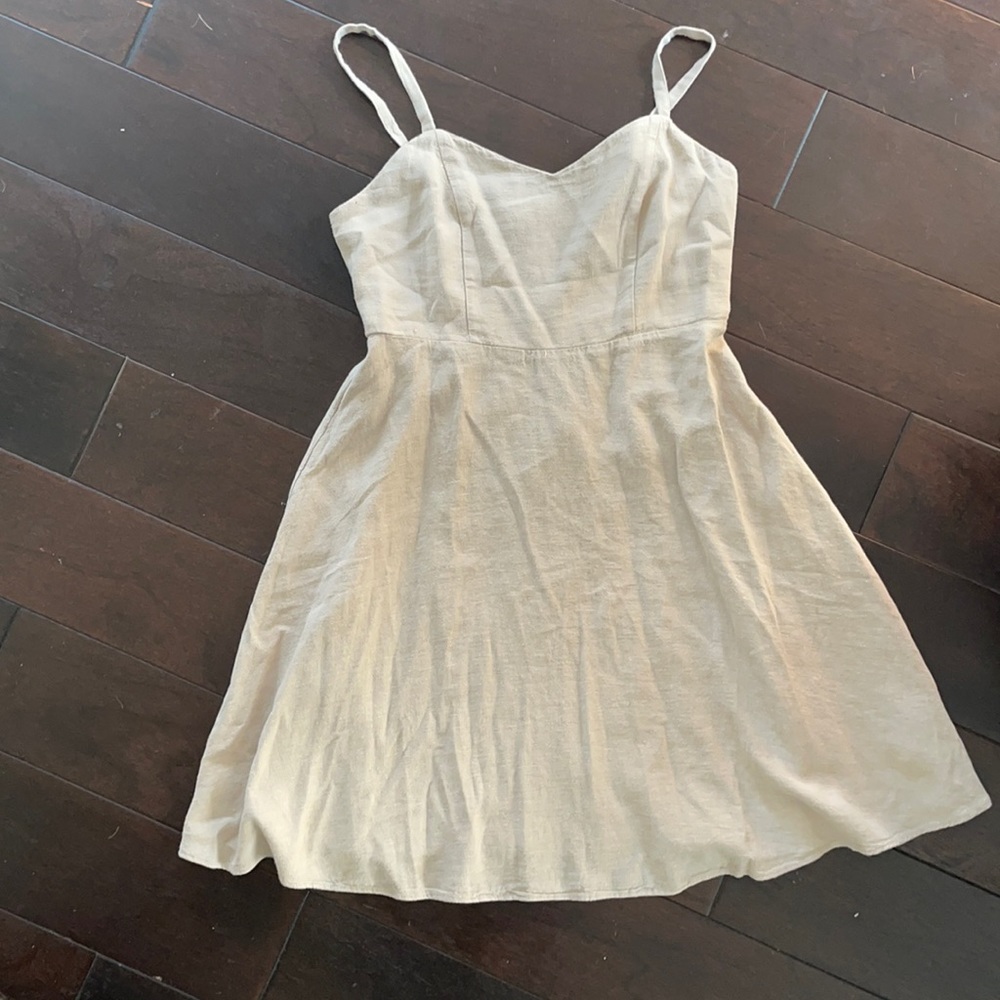 Tan linen babydoll dress - NWT!